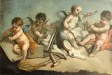 François Boucher, Putti with attributes of the Arts, oil on canvas