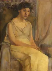 Louise Cox, A solemn beauty, oil on canvas