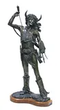 Rusty Phelps, North Plains Warrior, bronze with light brown patina on a wooden base