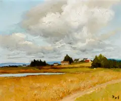 Marcel Dyf, Paysage de Bretagne avec une mare, 1970, oil on canvas
