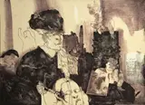 Jose Luis Cuevas, Al Pincel, from The Homage to Quevedo Portfolio, 1969, Color lithograph on Arches paper