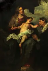 Sir Anthony Van Dyck, Madonna and Child with donors, oil on canvas