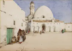 Arca Noel Harry Leaver, A mosque in Algeria; An arched entrance to a street (2)