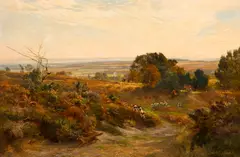 Frederick Whitehead, The South Dorset Hunt on Eggleton Hill, oil on canvas