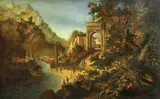 Charles Booth, A view of the town of Susa and the Arch of Augustus, oil on canvas