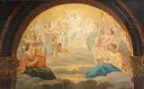 Continental School, A celestial concert, oil on canvas