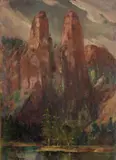 Arthur William Best, Cathedral Spires, oil on canvas
