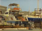 Brian Blood, Sunday at the Boatworks, 2006, oil on canvas board