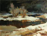 Sergei Bongart, Winter landscape, 1961, oil on paperboard