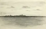 Eldridge Ayer Burbank, Western end of Tower Bay (Farallon Islands); A U.S. light house tender anchored in Tower Bay (Farallon Islands), 1947; Farallon Islands from the Southeast, 1947 (group of 3)
