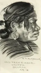 Eldridge Ayer Burbank, Portrait of Has-Teen-E-Ash-E, Navajo, graphite on paper
