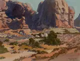 Albert Thomas Derome, Arches National Park, Sheep Rock, watercolor on paper