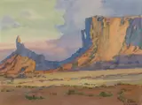 Albert Thomas Derome, The Rooster, Monument Valley, watercolor on paper