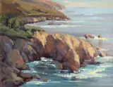 Mary Garrish, Rocky point afternoon, oil on canvas board