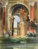 Kenneth George Potter, Palace of Fine Arts, San Francisco, watercolor on paperboard