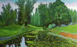 Jesse Don Rasberry, Tildon pond, oil on canvas