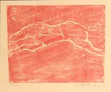 Susan Rothenberg, K (G. 2021), 2004, Lithograph in red ink on Japanese paper