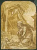Italian School, The Virgin adoring the Christ Child, pen and brown ink and wash on paper