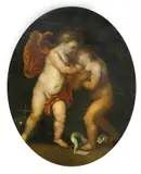 Sir Anthony Van Dyck, The Christ Child and St. John the Baptist, oil on canvas