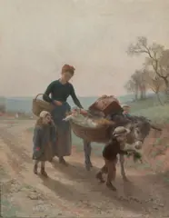 André-Henri Dargelas, The long walk home, oil on canvas