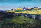 Eldridge Ayer Burbank, Laguna, New Mexico, 1898, oil on canvas board