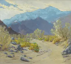 Morning in the canyon by William S. Darling, oil on canvas affixed to board, sold Jan 2013
