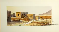 David Allen Halbach, Pueblo washday, 1973, watercolor on paper