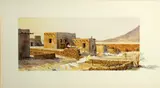 David Allen Halbach, Pueblo washday, 1973, watercolor on paper