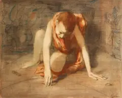 Conger Metcalf, Disegnatore, oil and graphite on masonite
