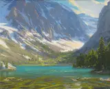 Charles Muench, Parker Lake, California, 2002, oil on panel
