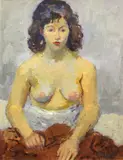 Raphael Soyer, Seated nude, oil on canvas