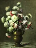 Adrienn Deák, Mrs. Hencz, Still life with pink and white flowers, oil on canvas