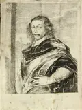 Carel de Moor, Portrait of Frans van Mieris I, c. 1667, Etching on laid paper, probably the first state (of 3), after a self-portrait by Mieris