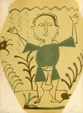 André Derain, Untitled (Man underwater), n.d., Color lithograph on wove paper
