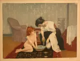 Charles Maurin, Le Bain, c. 1900, Color etching with aquatint on Arches laid paper
