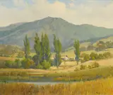 Percy Gray, Farm beneath Mt. Tamalpais, oil on canvas