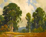 Percy Gray, Farm and Eucalyptus, oil on canvas