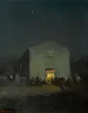 Will Sparks, An evening gathering, oil on canvas