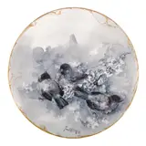 Franz Bischoff, Plate with three small birds perched on a spray of plum blossoms, porcelain