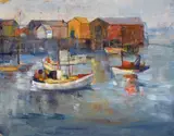 August François Gay, Boats at harbor