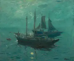 William Frederic Ritschel, In the silence of the night, oil on canvas