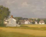 William Wendt, Village with a church spire in the distance