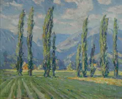Windy day, Pasadena by Benjamin Brown, oil on canvas, sold Nov 2013