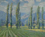 Benjamin Brown, Windy day, Pasadena, oil on canvas