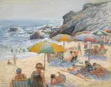 William Alexander Griffith, Divers Cove, Laguna Beach, pastel on linen
