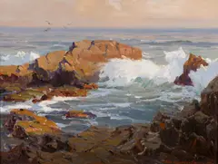 Marine, Laguna by Jack Wilkinson Smith, 1921, oil on board, sold Nov 2013