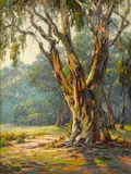 Paul A. Grimm, Rugged guardian, oil on canvas board
