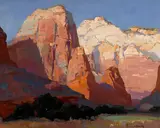 Pinnacle Rock by Franz Bischoff, oil on canvas, sold Nov 2013