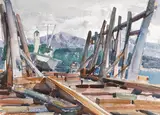 Drydock by Emil Kosa Jr., watercolor on paper, offered Nov 2013