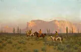 Charles Dorman Robinson, Indians in the desert, oil on canvas